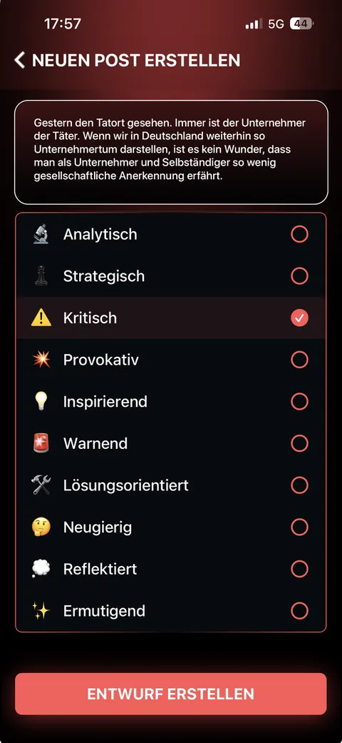Post aus eigener Idee